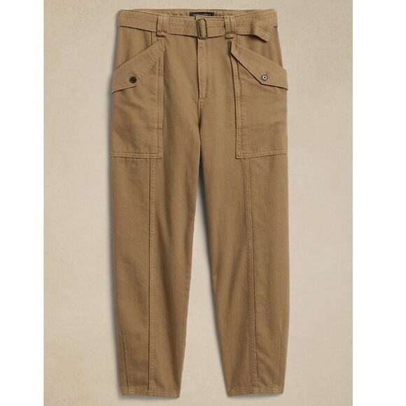 Banana Republic Women's Utility Pants Whiskey Lou Trapunto Cargo Belted Size 8 - Picture 16 of 16